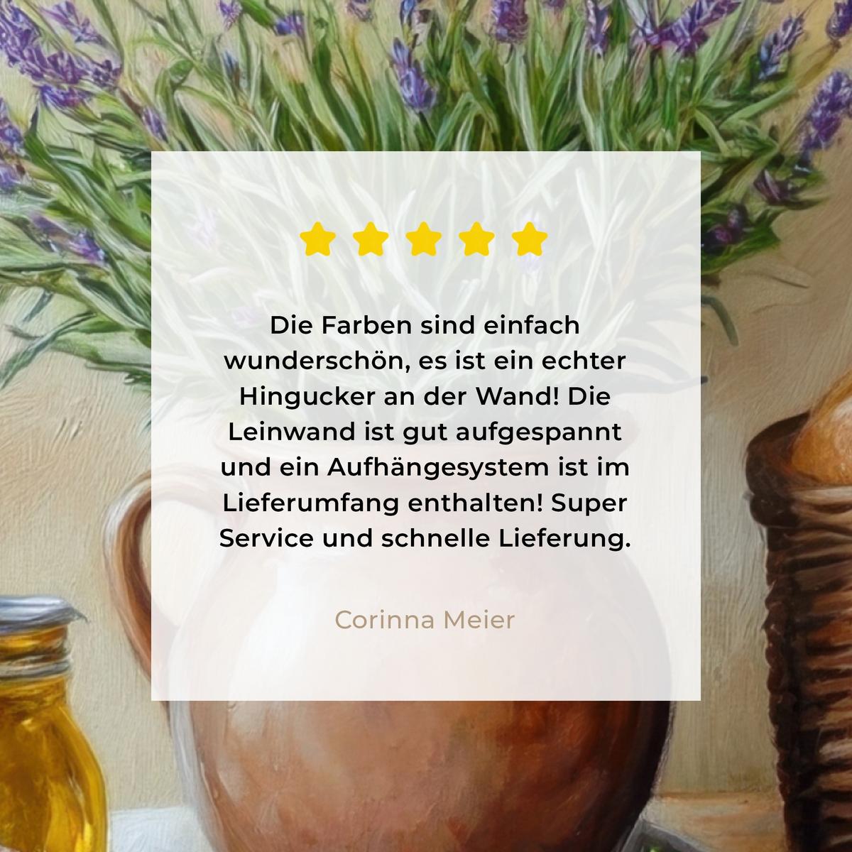 LEINWANDBILD Lavendel - Brot - Stilleben Deko Wohnzimmer 20x20 cm - Flieder, Textil (20/20cm) - MuchoWow