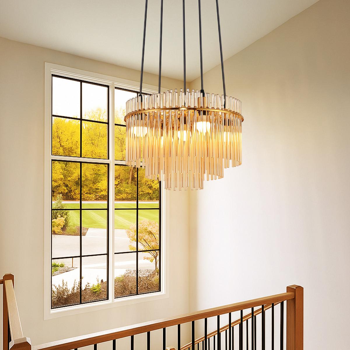 PENDELLEUCHTE Thomas 15/40/150 cm - Goldfarben, Glas (15/40/150cm) - ZMH