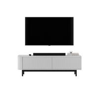 TV-LOWBOARD Aurora Weiß matt 140 cm mit Metallrahmen - Schwarz/Weiß, Holzwerkstoff/Metall (140/44/35cm) - Meble Lindner