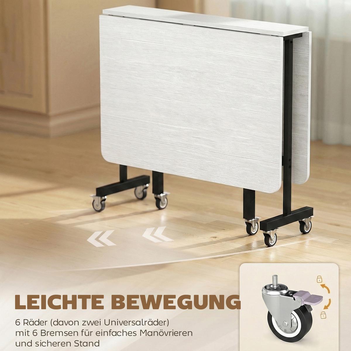 ESSTISCH Spanplatte Stahl Weiß - Schwarz/Weiß, Holzwerkstoff/Metall (120/80/73cm) - HOMCOM