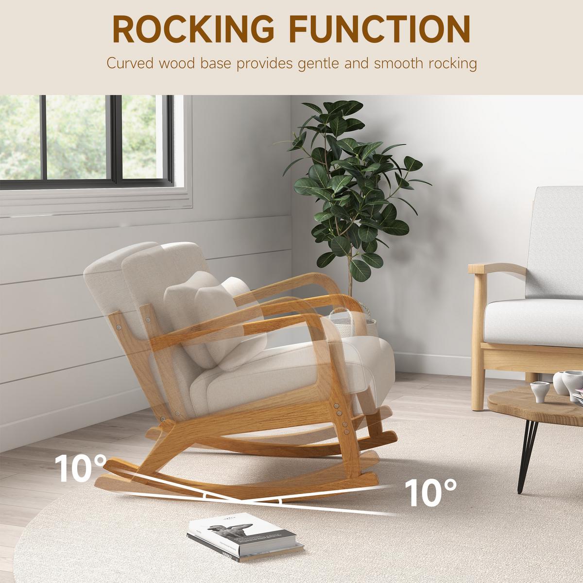 SCHAUKELSESSEL, Schaukelstuhl, Creme - Creme, Metall (92/81.5/64.5cm) - HOMCOM