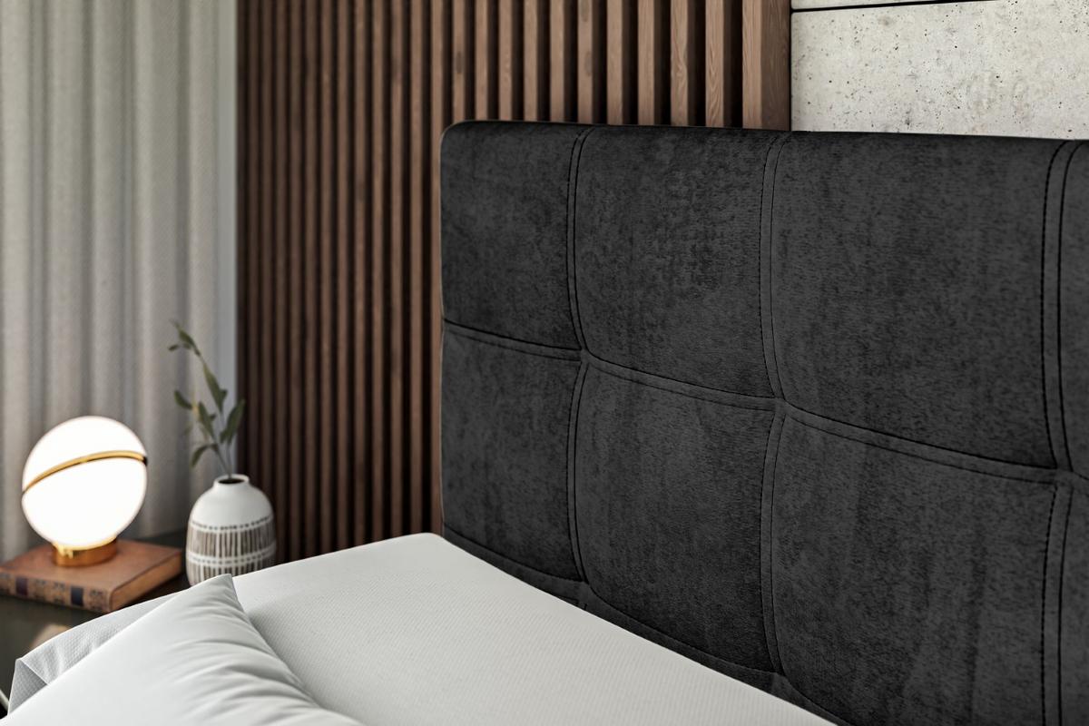 BOXBETT mit Matratze H3 und Lattenrost - MARCE - 140 x 200 cm - Schwarz - Schwarz, Holzwerkstoff (140/200cm) - ALTDECOR