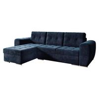 ECKSOFA Bari - Silberfarben/Dunkelblau, Holz/Textil (256/157cm) - MIRJAN24