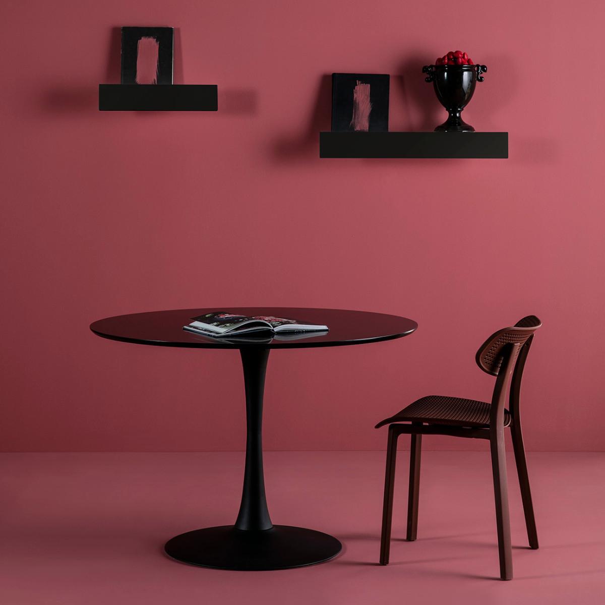 ESSTISCH Oda Schwarz 110/110/75 cm - Schwarz, Holz (110/110/75cm) - Calicosy