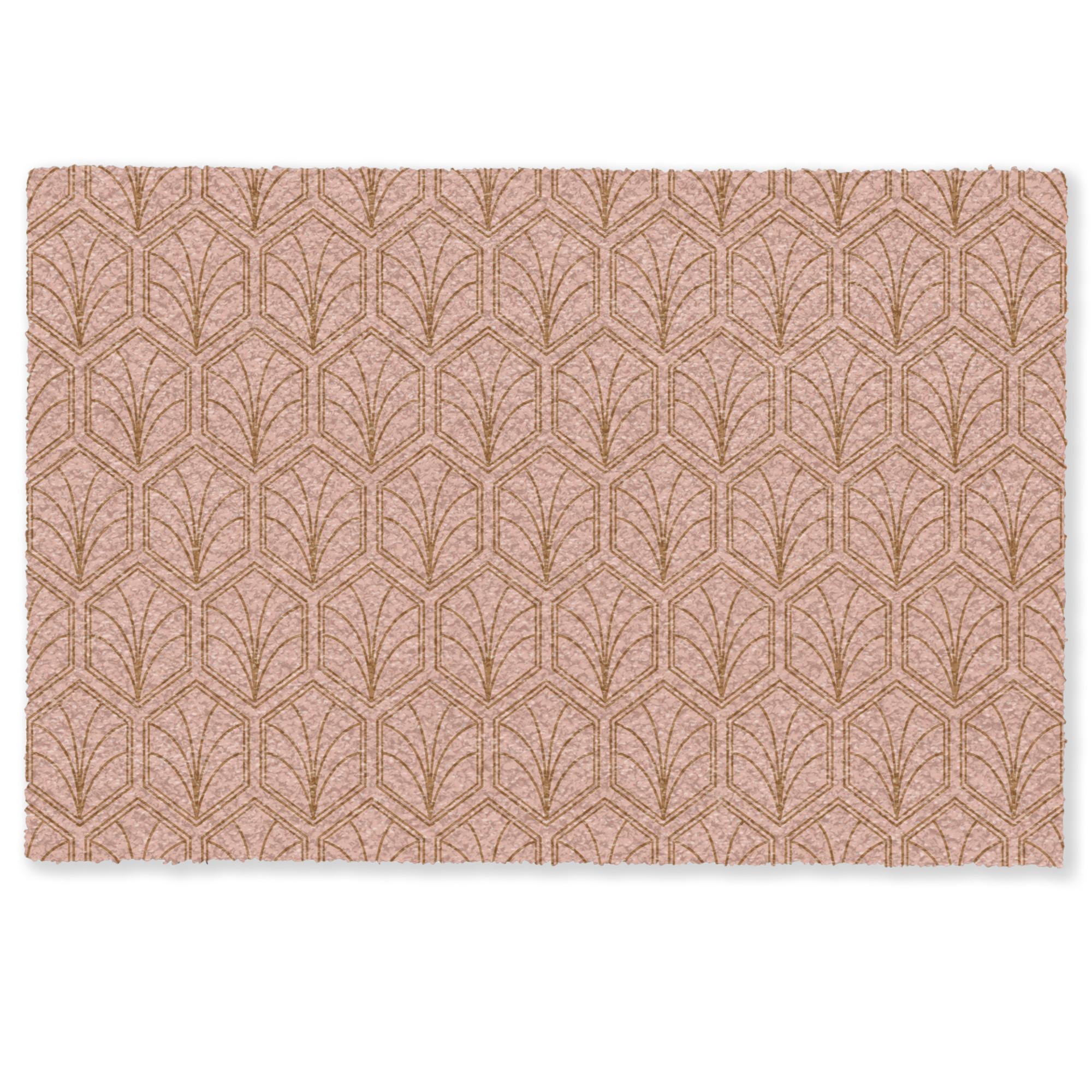 FUSSMATTE Lachsrosa - Muster - Geometrisch Schmutzfangmatte 90x60 cm - Altrosa, Kunststoff (90/0.4cm) - MuchoWow