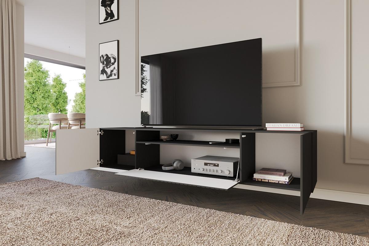 LOWBOARD KITO-W 200x40x41 cm - Schwarz - Schwarz, Holzwerkstoff (200/40/41cm) - ALTDECOR