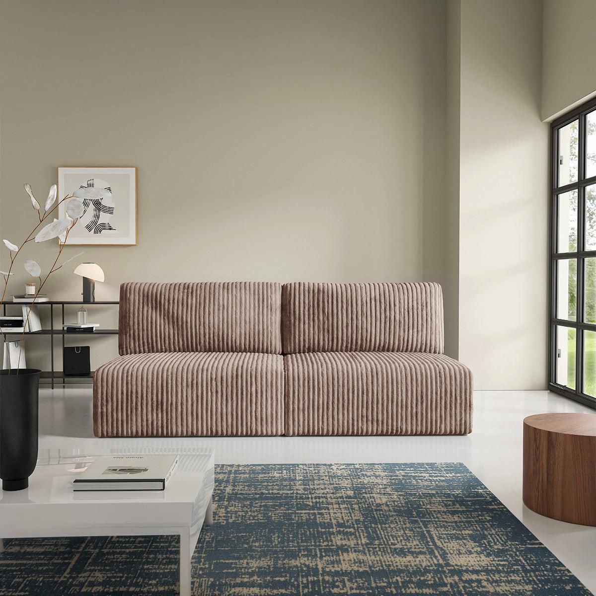 SOFA Angela 3 Sitzplätze Hellbraun - Braun, Holz (216/86/102cm) - Petits-meubles