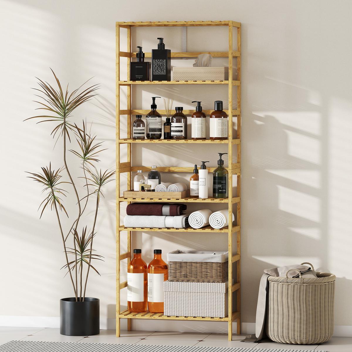 STANDREGAL Bambus Naturholz - Naturfarben, Holz/Bambusholz (26/161/60cm) - HOMCOM
