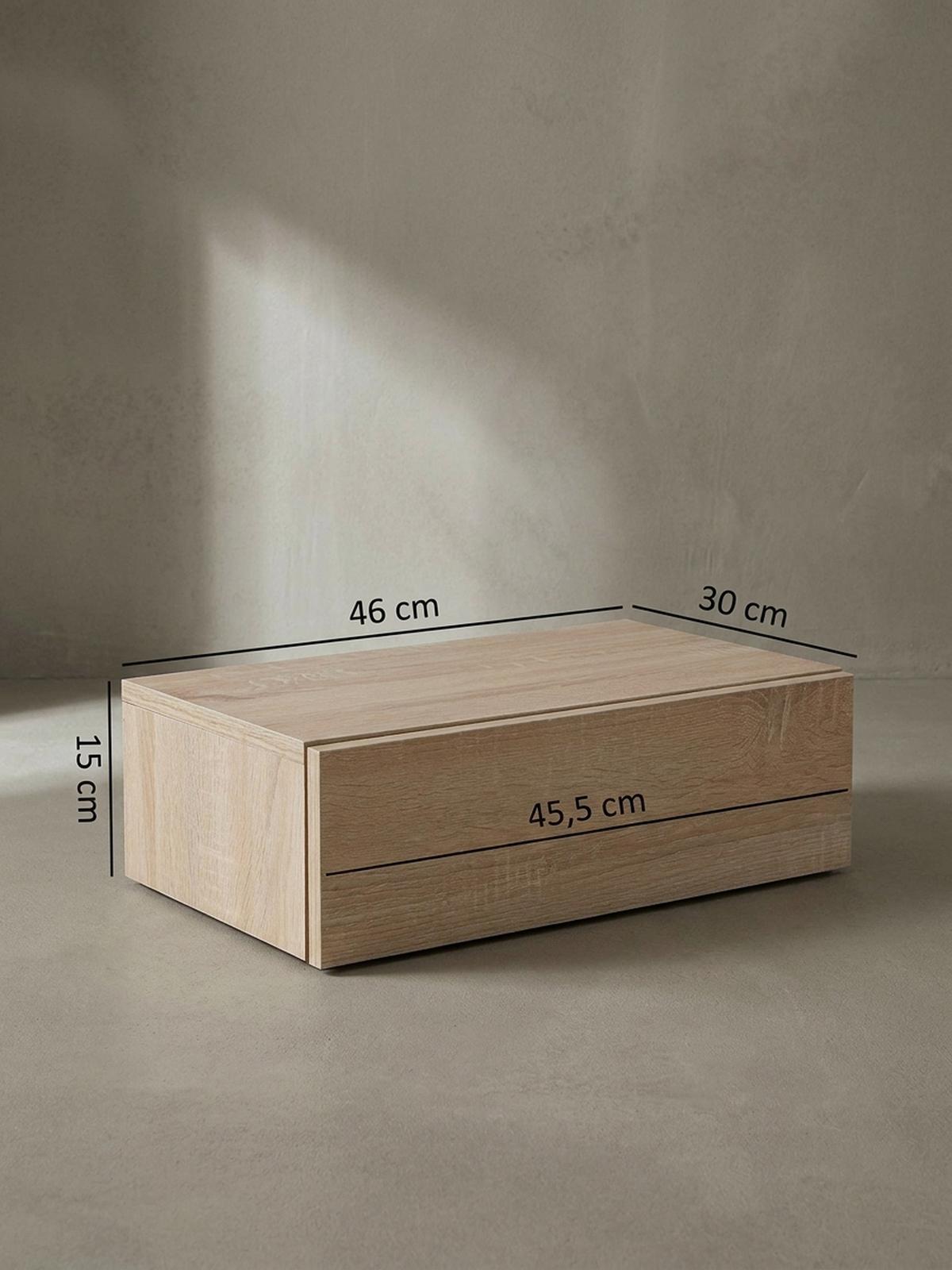 NACHTTISCH Schlicht Spanplatte Kratzfest Wasserabweisend MOLISE, Beige 46x30x15 cm - Beige, Holz (46/15/30cm) - KADIMA DESIGN