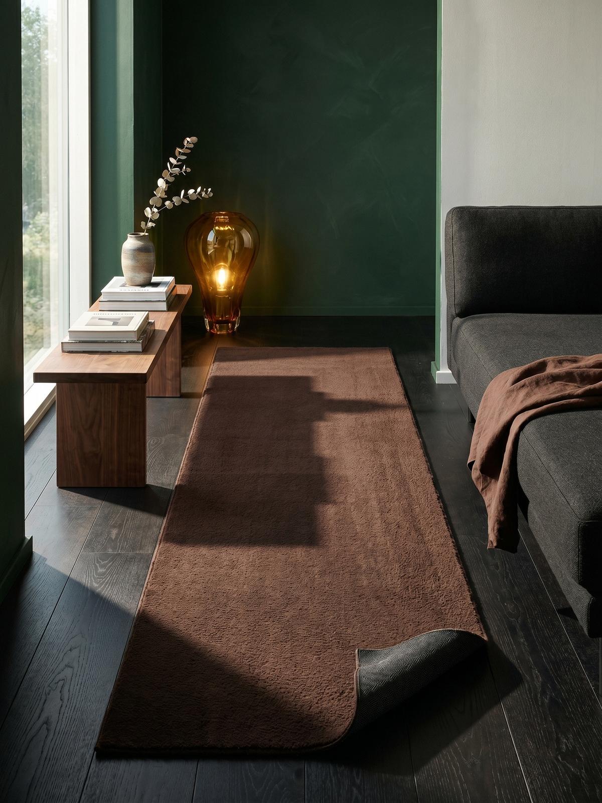TEPPICHLÄUFER Antirutsch Uni RUTOR Polyester Braun 80 x 300 cm - Braun, Textil (80/300cm) - KADIMA DESIGN