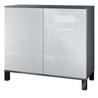 KOMMODE Skadu Weiß Hochglanz - Weiß Hochglanz, Holzwerkstoff (92.5/84.5/35cm) - Vladon