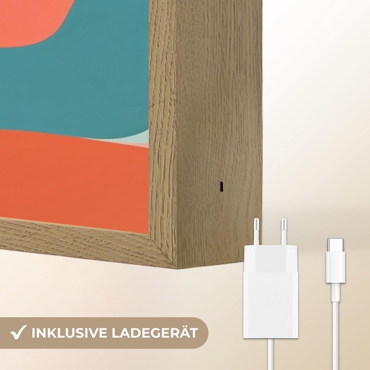 WANDLEUCHTE MIT AKKU Formen - Bunt - Abstrakt - Flugzeuge 100x70 cm - Multicolor, Holzwerkstoff (100/70/8cm) - OnlyWow