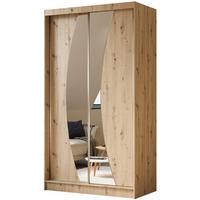 SCHWEBETÜRENSCHRANK Vox II 120/216/61 eiche Artisan mit Spiegel und Schubladen - Eiche Artisan, Holzwerkstoff (120/216/61cm) - Beautysofa