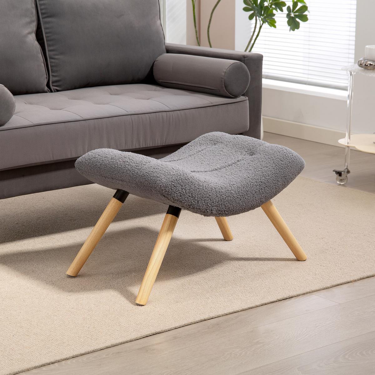 SITZHOCKER, Fußhocker, Polsterhocker, Fußstütze bis 120 kg belastbar Dunkelgrau - Dunkelgrau, Kunststoff (45/38/67cm) - HOMCOM