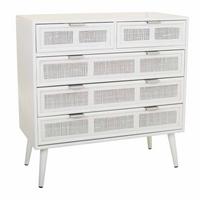 KOMMODE aus Holz und weißem Netz 80x40x81 - Weiß, Holz (80/81/39.5cm) - Wanderlust