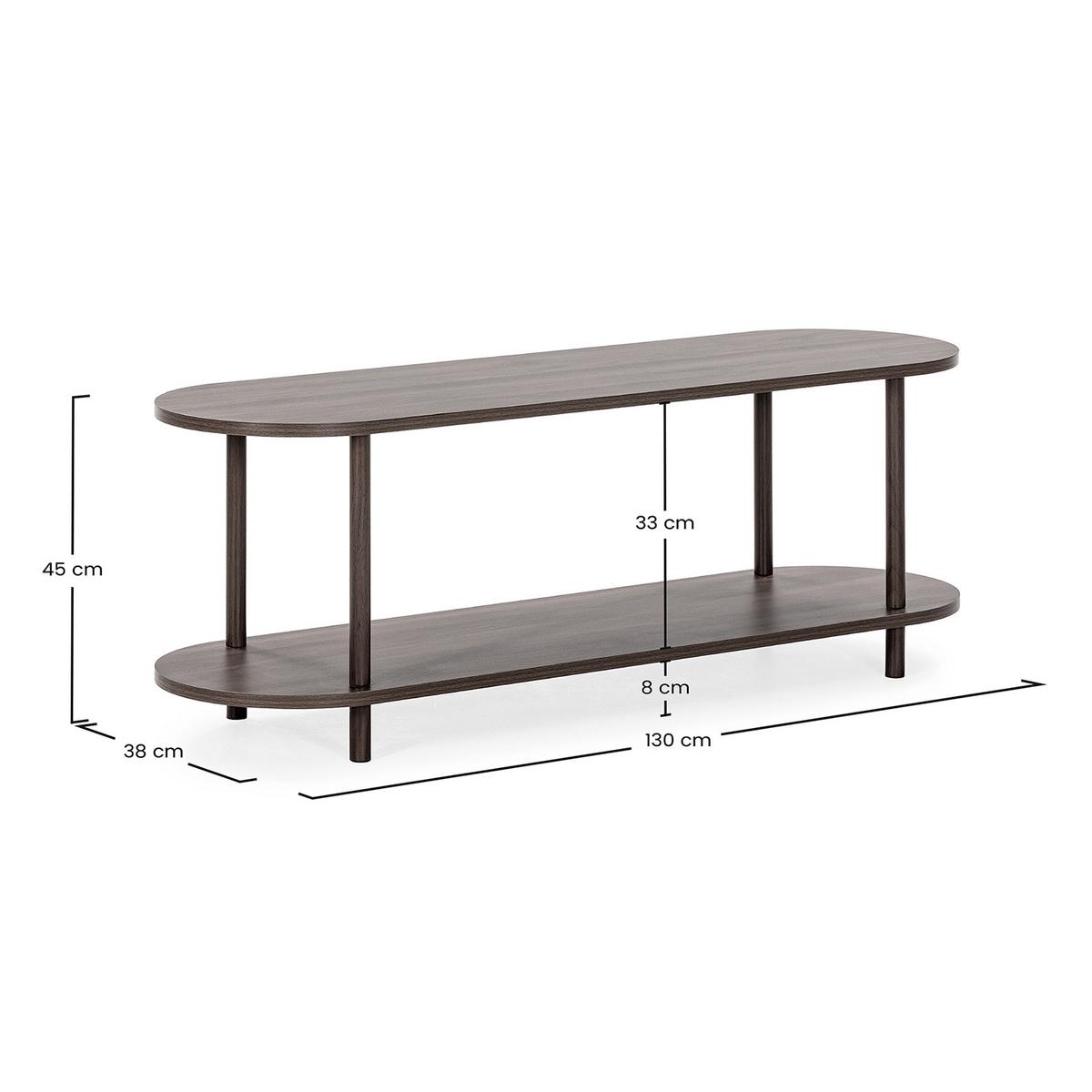 TV-ELEMENT Montana 2 Regalböden Walnuss-Optik - Walnussfarben, Holzwerkstoff (130/45/38cm) - VS Venta-stock