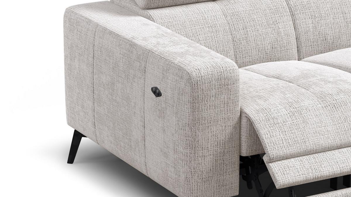 RELAXSOFA MORELLO 2-Sitzer, creme, 2 x Relax Zero Gravity - Creme, Holz/Textil (164/82/103cm) - Wozimo