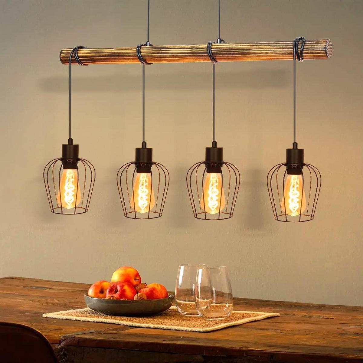 PENDELLEUCHTE Senta 80/13/198 cm - Braun, Holz (80/13/198cm) - Nettlife