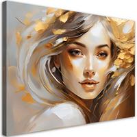 WANDBILD frau glamour acryl - Beige, Textil (60/40cm) - Feeby