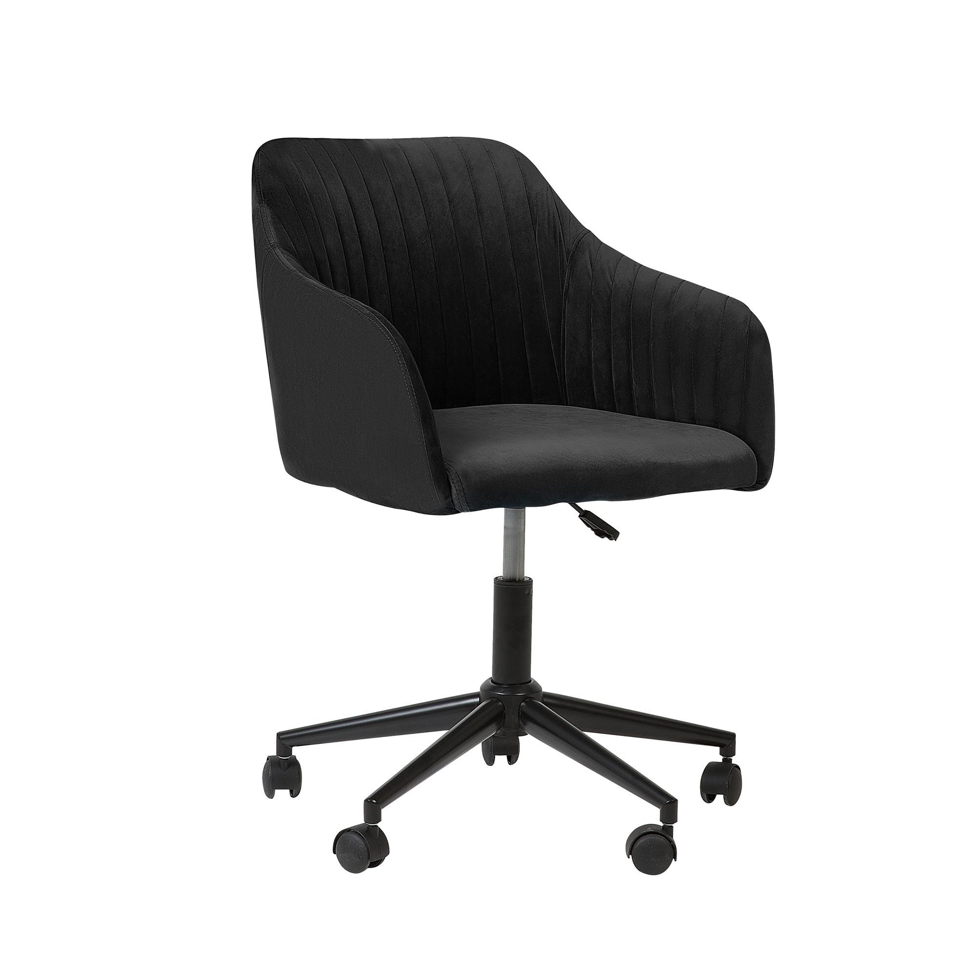 BÜRODREHSTUHL Polyester Schwarz Venice - Schwarz, Kunststoff/Textil (46/79/64cm) - Beliani