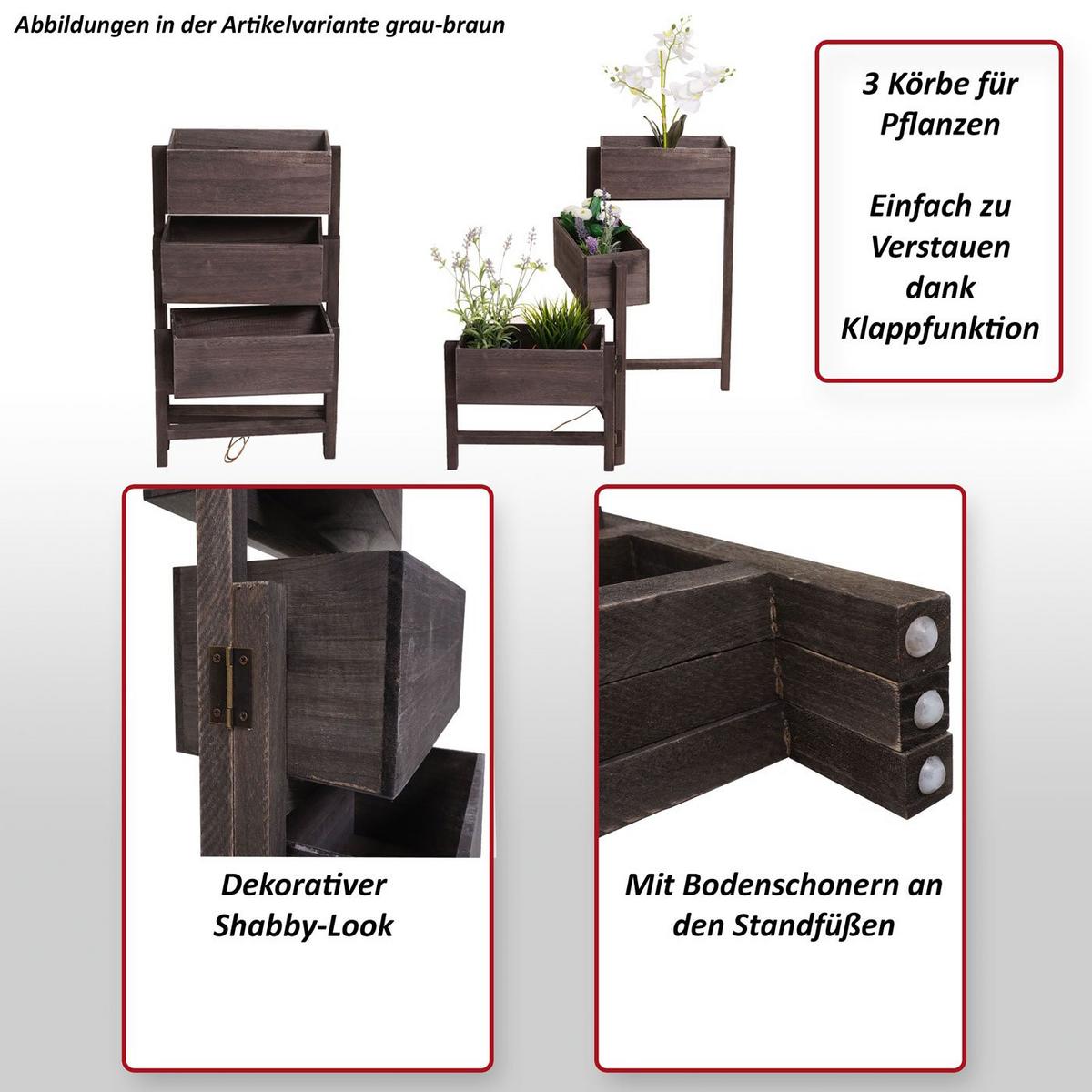 PFLANZREGAL STANDREGAL Grau, Braun - Braun/Grau, Holz (108/65/15cm) - MCW