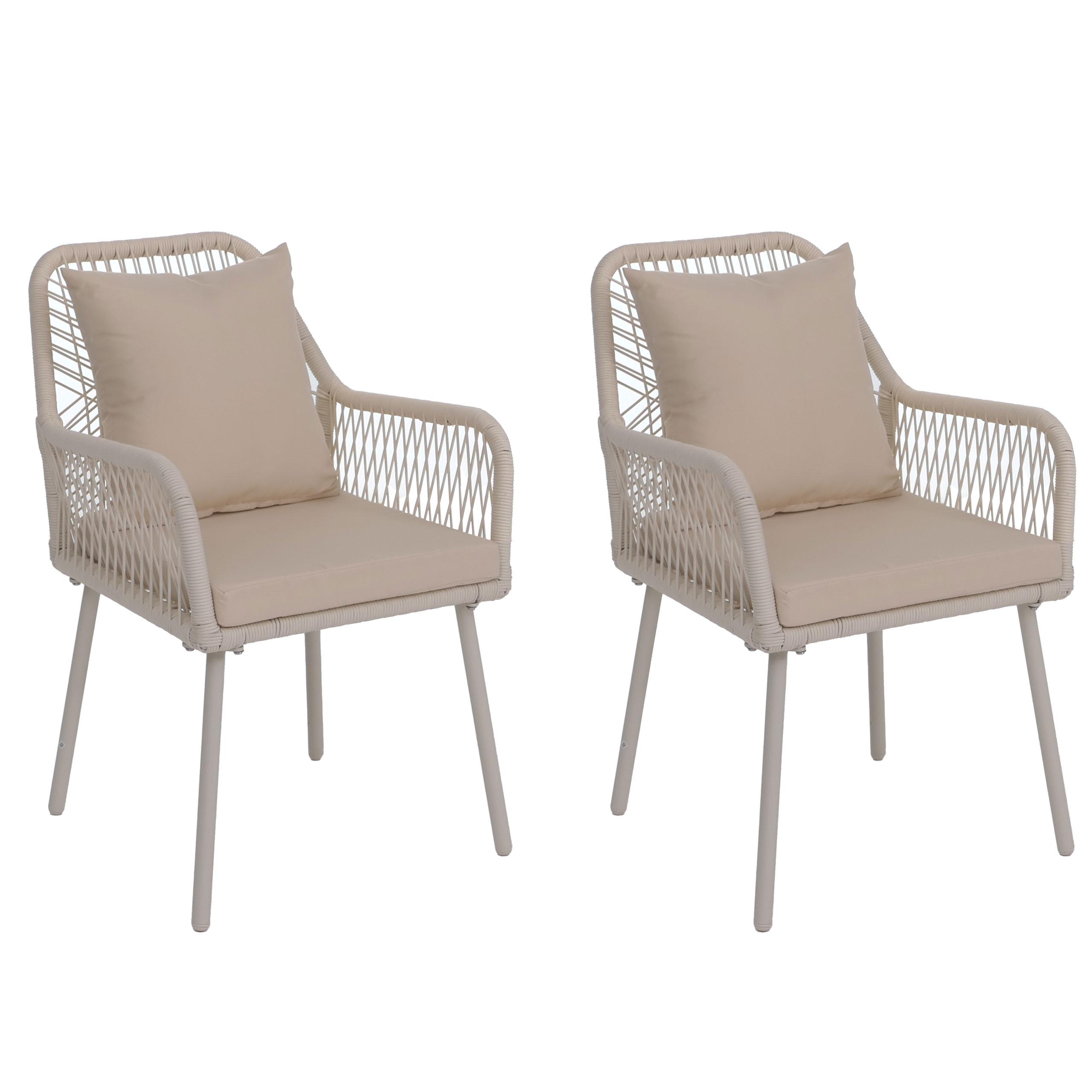 GARTENSTUHL Cremeweiß - Creme, Textil (54/81/62cm) - MCW