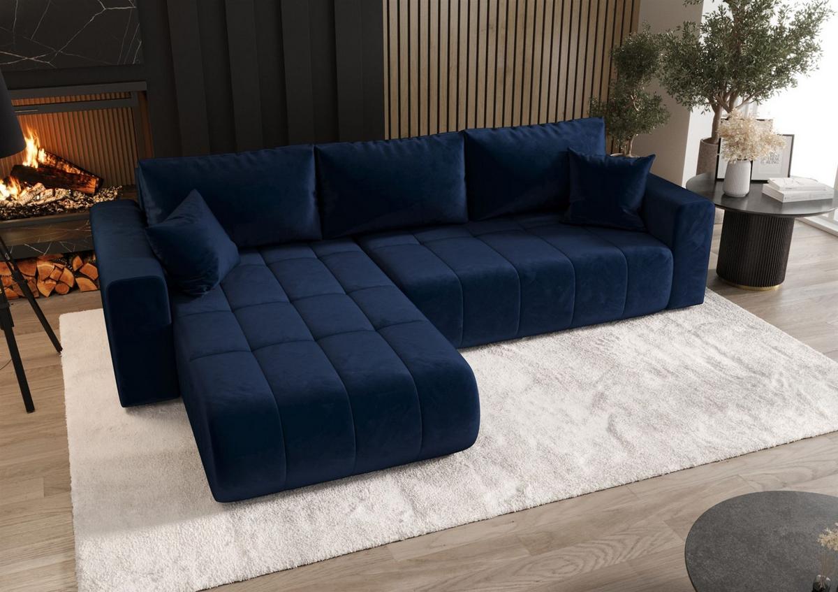 ECKSOFA Camila - Dunkelblau, Holzwerkstoff/Textil (280/185cm) - Fun Möbel