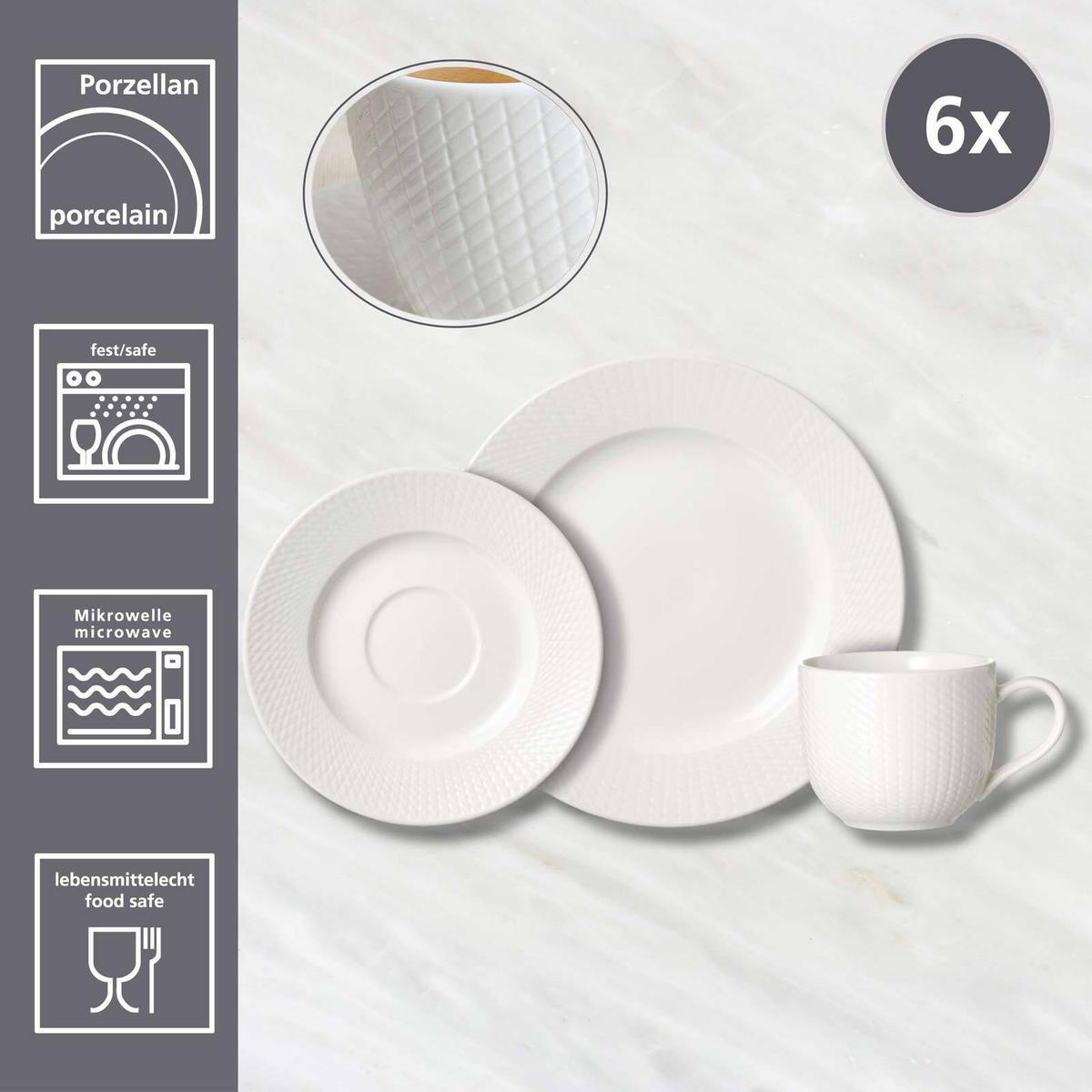 KAFFEESERVICE Saphir weiß 18-tlg. - Weiß, Keramik (18.5/22.5/34.5cm) - Ritzenhoff Breker