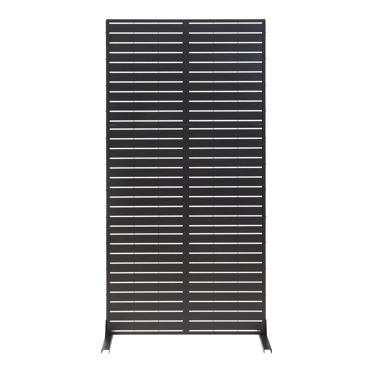 TRENNWAND Trolu - Schwarz, Metall (100/200/50cm) - casa.pro