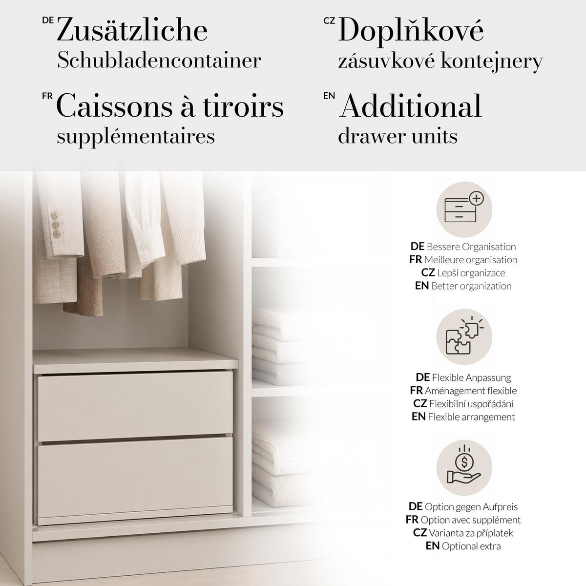 SCHWEBETÜRENSCHRANK Debra mit 2 Türen, 160/216/61 Kaschmir mit Spiegel und Schubladeneinsätze - Kaschmir, Holzwerkstoff (160/216/61cm) - Beautysofa
