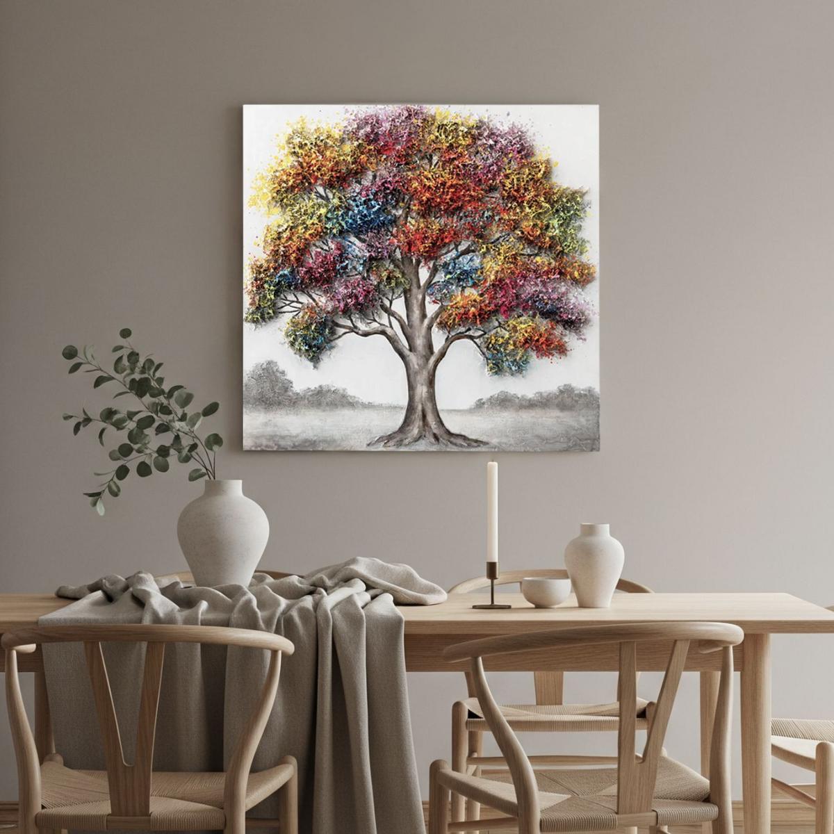 ACRYLBILD HANDGEMALT 80/80 cm - Multicolor/Grau, Holz/Textil (80/80cm) - KUNSTLOFT