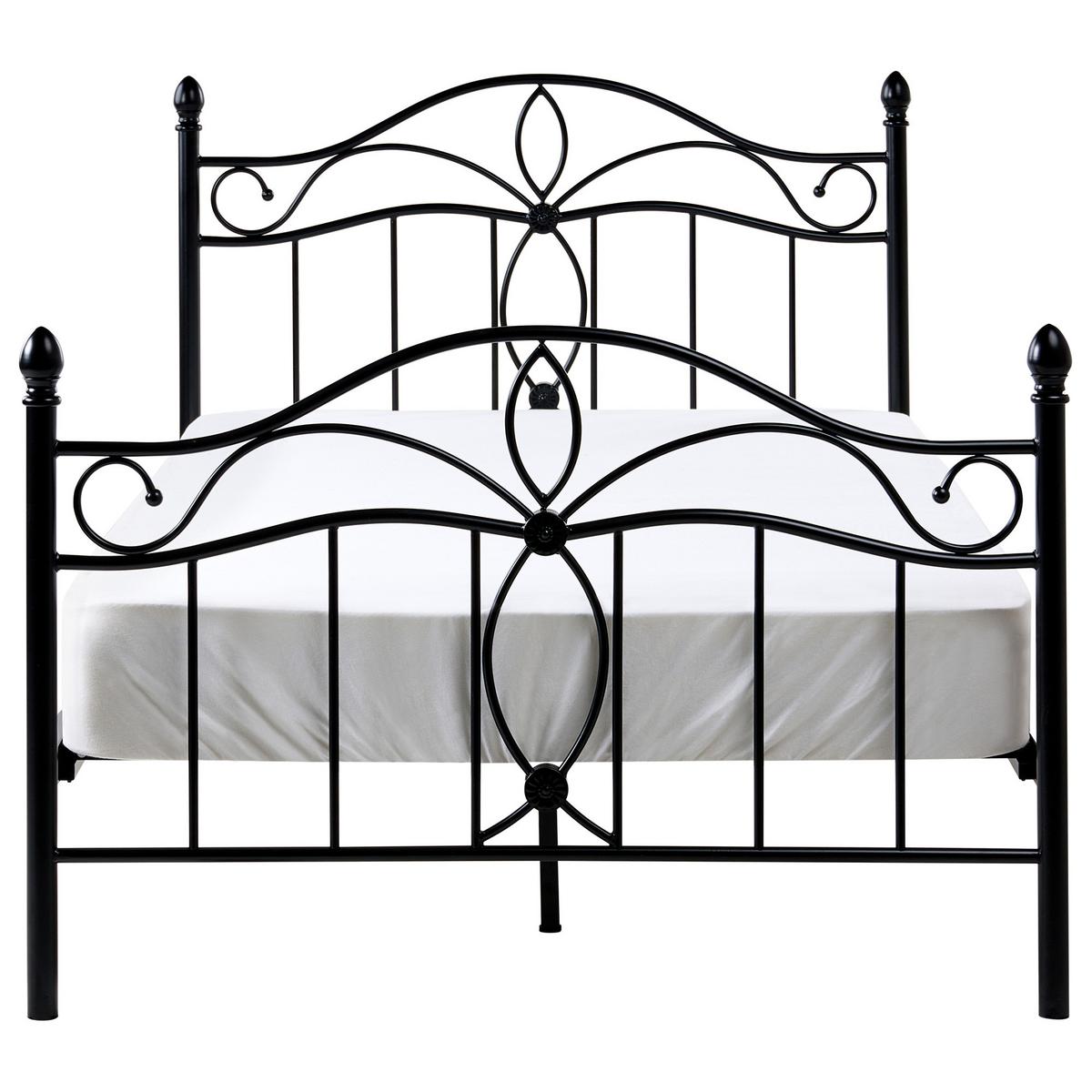 BETT mit Lattenrost 120/200 cm Schwarz Antlia - Schwarz, Metall (120/200cm) - Beliani