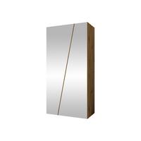 DREHTÜRENSCHRANK Zen 2L 100 cm - Goldfarben/Schwarz, Holzwerkstoff/Kunststoff (100/202/50cm) - MIRJAN24