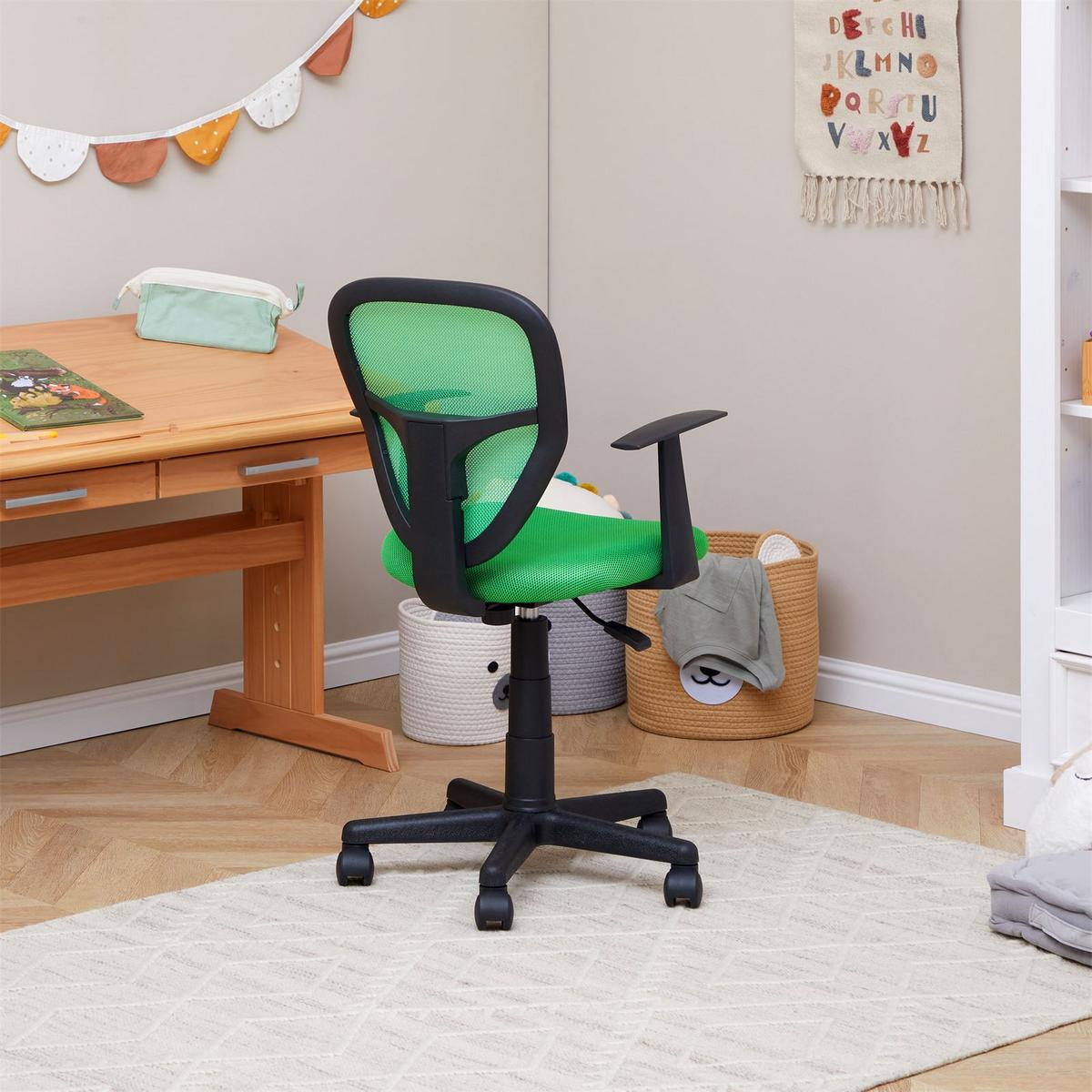 KINDERDREHSTUHL STUDIO - Dunkelgrün, Textil (53/92/52cm) - IDIMEX