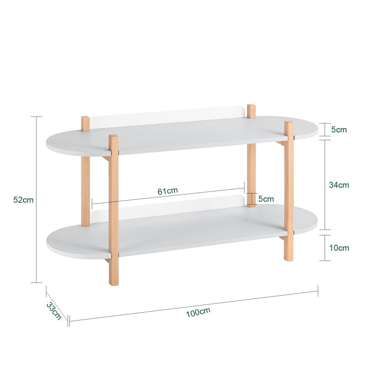 BÜCHERREGAL Grau-Natur - Naturfarben/Grau, Holz/Holzwerkstoff (100/52/33cm) - SoBuy