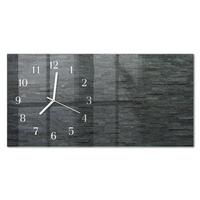 WANDUHR aus Glas 60x30 cm - Schieferstein - Schwarz, Glas (60/30/0.4cm) - TULUP