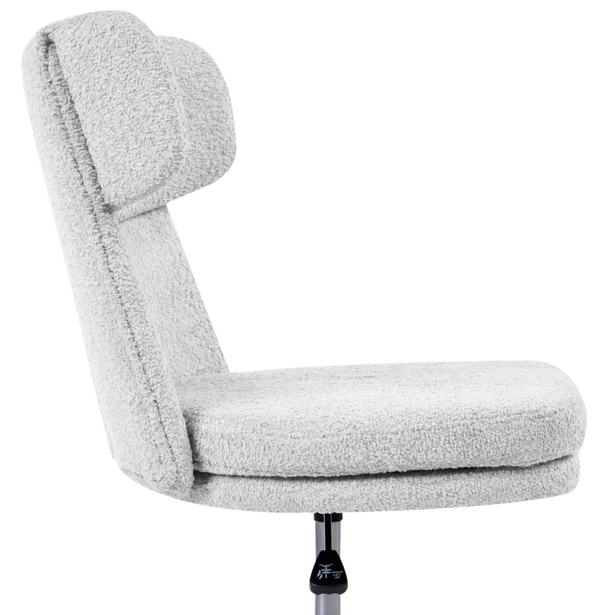 SCHREIBTISCHSTUHL Bouclé Hellgrau Granby - Hellgrau, Textil (58/77/58cm) - Beliani