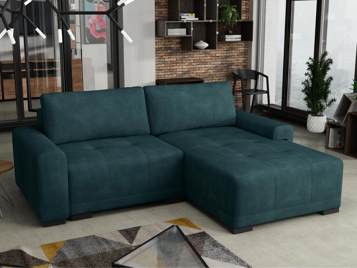 ECKSOFA Milton - Dunkelgrün/Schwarz, Holz/Textil (237/180cm) - MIRJAN24
