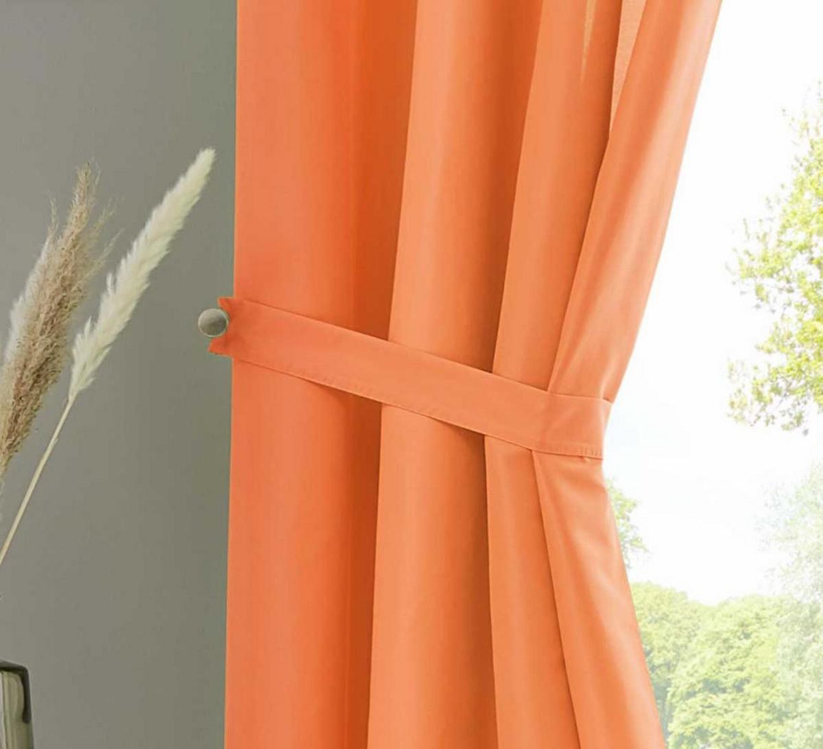 VORHANG 2ER SET POTSDAM HxB 245x140 cm Orange - Orange, Textil (140/245cm) - Gardinenbox