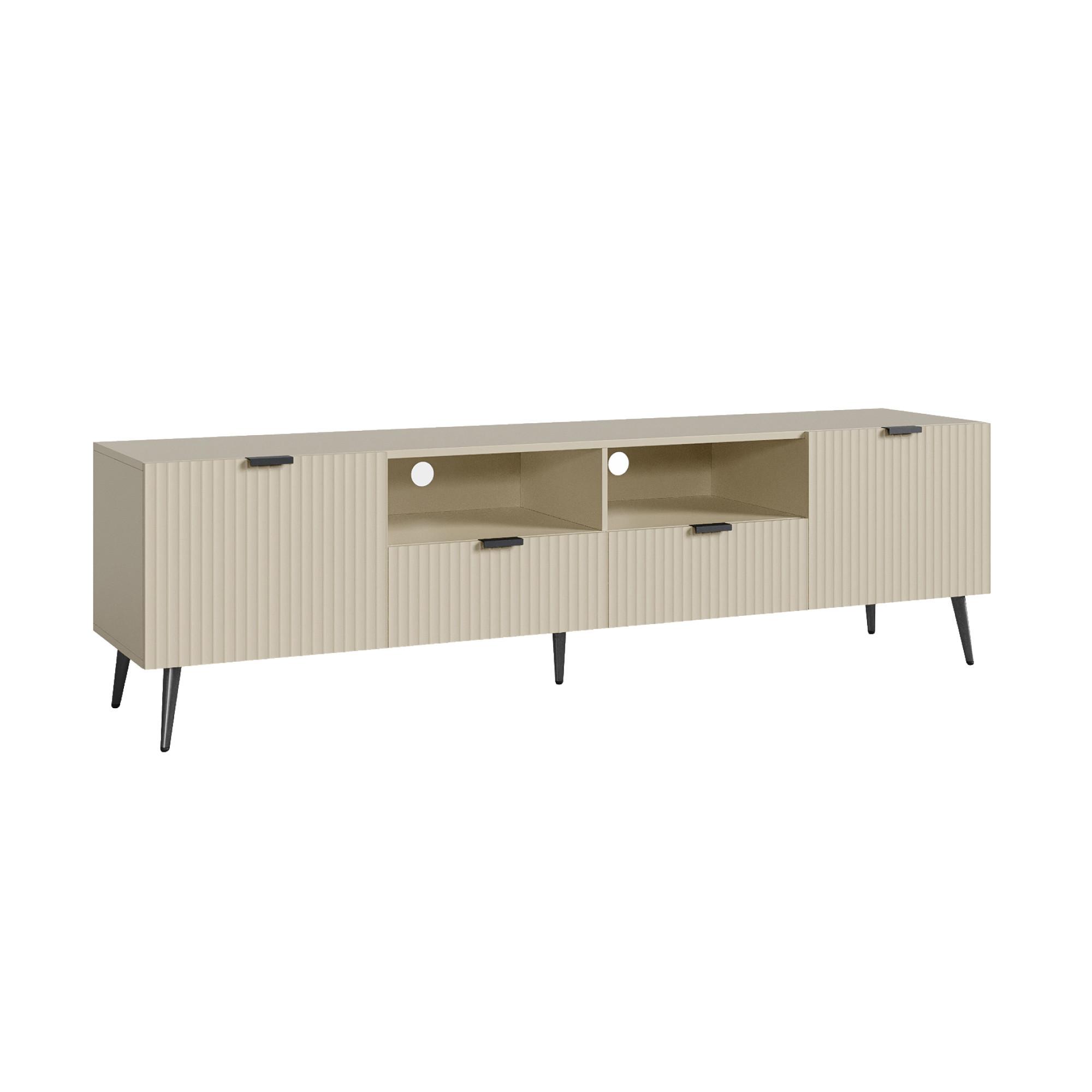 FERNSEHSCHRANK Nand - Sandfarben, Holzwerkstoff/Metall (40/51/180cm) - [en.casa]