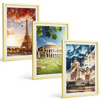 BILDER SET 3er Set - 40x60 cm Goldrahmen - Denkmäler Europas - Goldfarben, Kunststoff (40/60cm) - TULUP