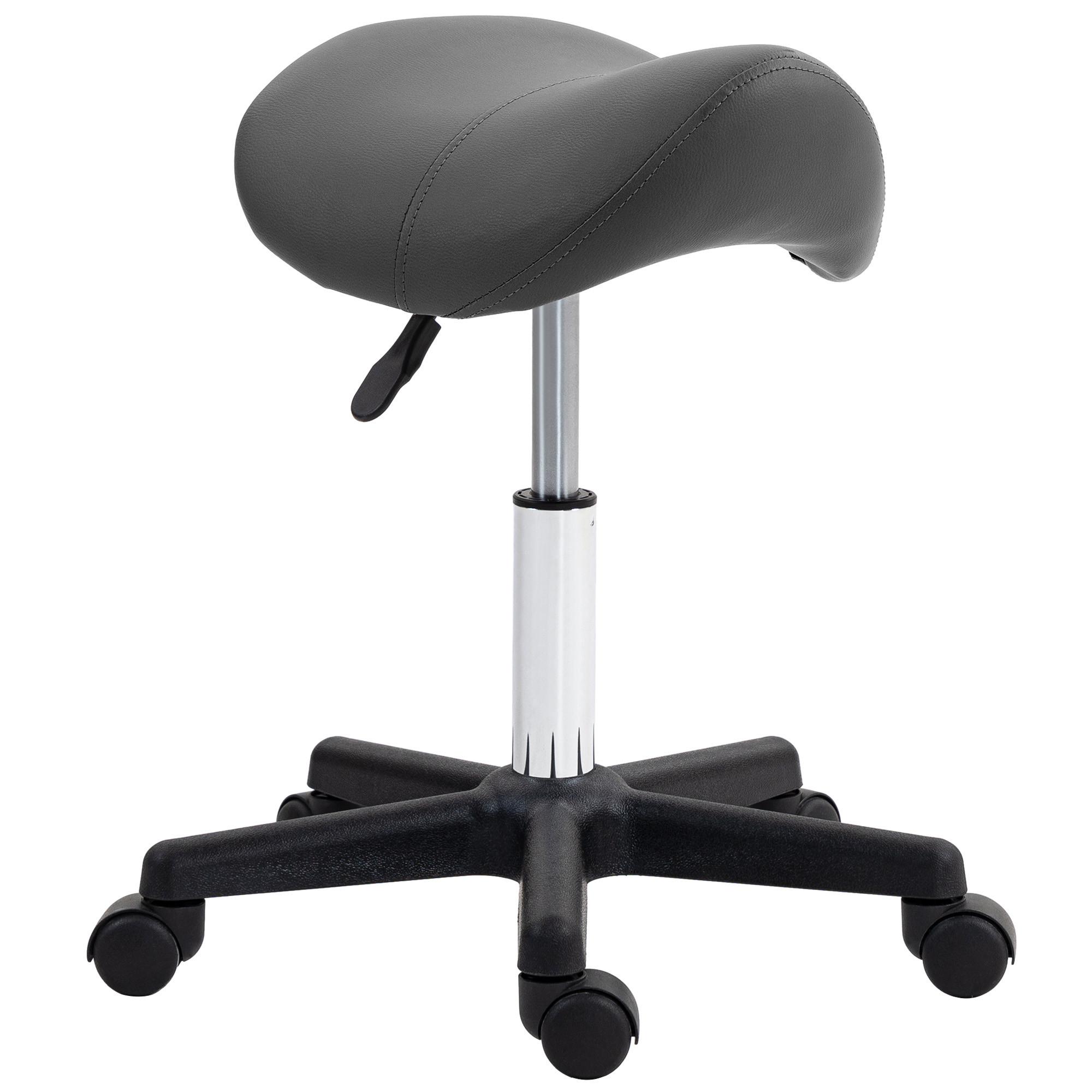 ROLLHOCKER Kunstleder Stahl Grau - Grau, Textil (47/59/48cm) - HOMCOM