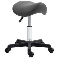 ROLLHOCKER Kunstleder Stahl Grau - Grau, Textil (47/59/48cm) - HOMCOM