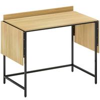 SCHREIBTISCH Klappbar Computertisch Bürotisch mit Modern-Design, Metallgestell - Eichefarben/Schwarz, Holzwerkstoff/Metall (170/58/78cm) - HOMCOM