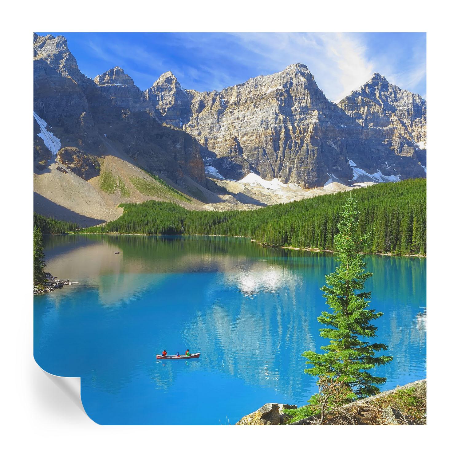 FOTOTAPETE 250x250 cm - Bergsee - Blau, Textil (250/250cm) - Wallfluent