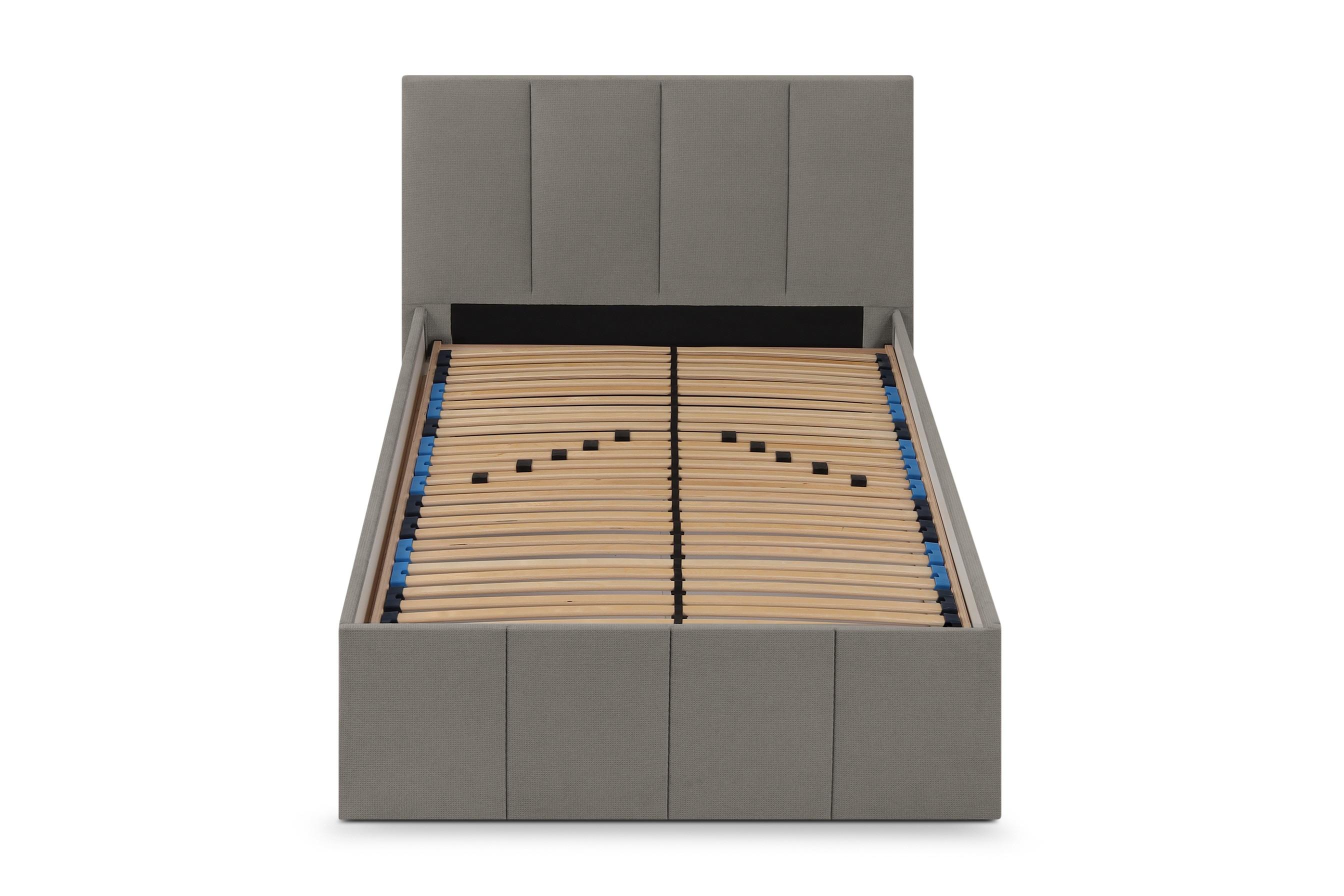 POLSTERBETT Dalas Granitgrau 140 x 200 x 40 cm Stauraum Mit hochwertiger Matratze H2 (bis 100 kg) und Lattenrost - Dunkelgrau, Holz (140/200cm) - Halmon Schlafkomfort Betten 