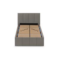 POLSTERBETT Dalas Granitgrau 100 x 200 x 40 cm Stauraum Mit hochwertiger Matratze H2 (bis 100 kg) und Lattenrost - Dunkelgrau, Holz (100/200cm) - Halmon Schlafkomfort Betten 