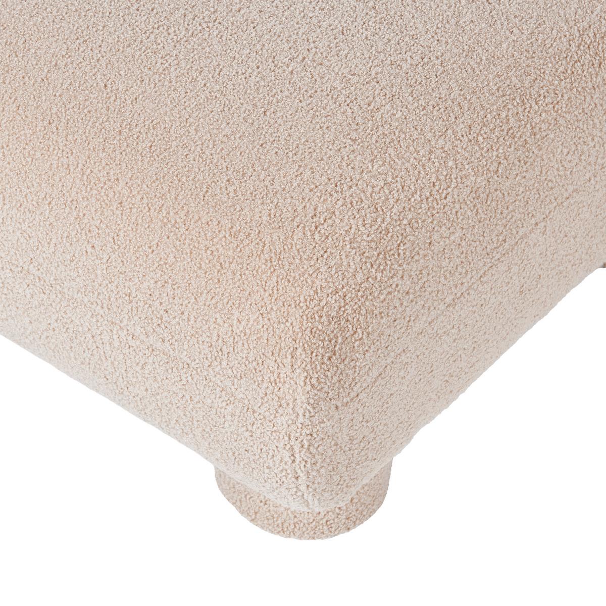 OTTOMANE Bouclé Beige Mjalbi - Beige, Textil (78/41/78cm) - Beliani