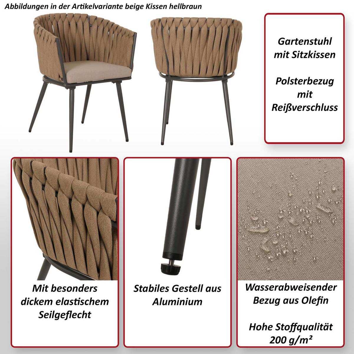 GARTENSTUHL Anthrazit - Anthrazit, Textil (61/82/57cm) - MCW