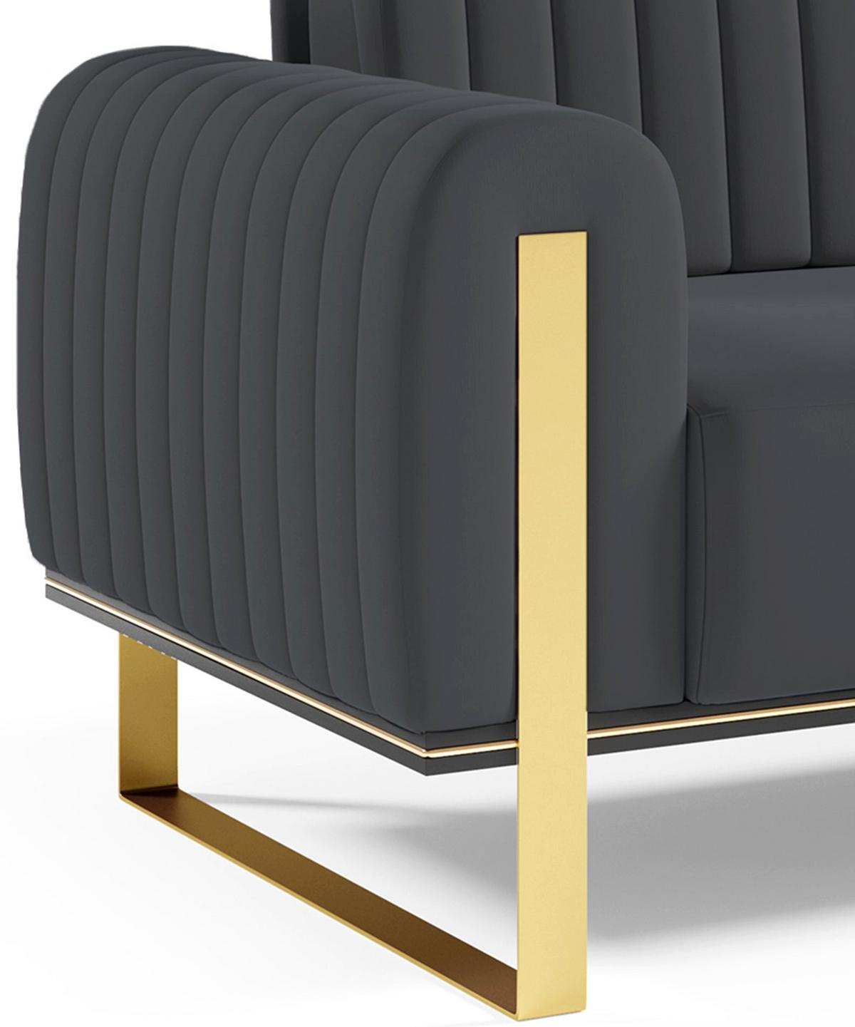 SOFA Parissa 228 cm - Goldfarben/Grau, Textil/Metall (228/79/92cm) - Selsey